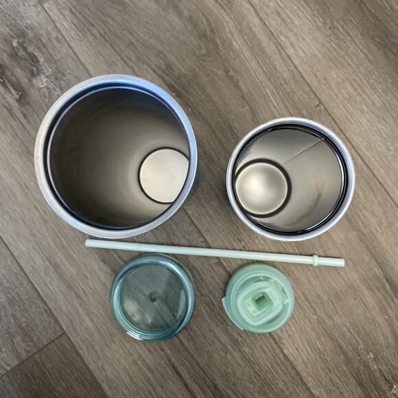 Starbucks Mermaid Tails 24oz Tumbler & Beige 16oz Travel Mug Stainless Steel - Picture 5 of 12